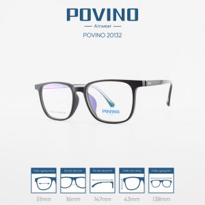 Gọng kính POVINO PO20132 - Đen nhám