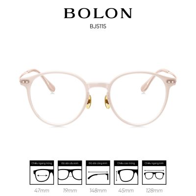 Gọng kính BOLON BJ3122 - màu hồng nhạt - ảnh mặt trước sản phẩm