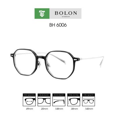 Gọng kính BOLON BH6006 - gọng kính đa giác màu đen