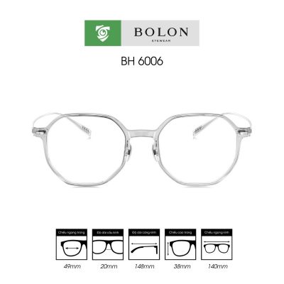Gọng kính BOLON BH6006 - gọng kính đa giác màu xám