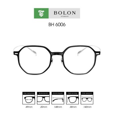 Gọng kính BOLON BH6006 - gọng kính đa giác màu đen