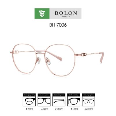 Gọng kính BOLON BH7006 màu vàng hồng