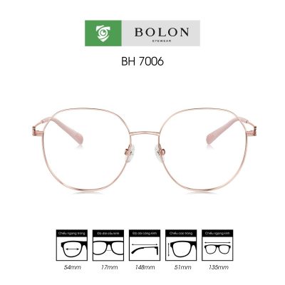 Gọng kính BOLON BH7006 màu vàng hồng