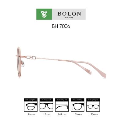 Gọng kính BOLON BH7006 màu vàng hồng