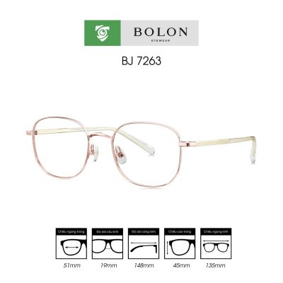 Gọng kính BOLON BJ7263 màu hồng vàng