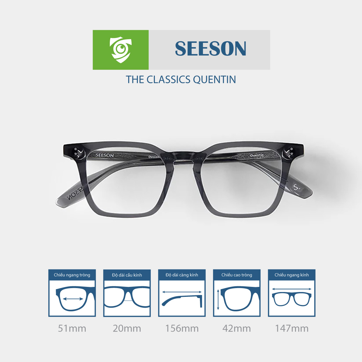 Gọng kính SEESON THE CLASSIC QUENTIN