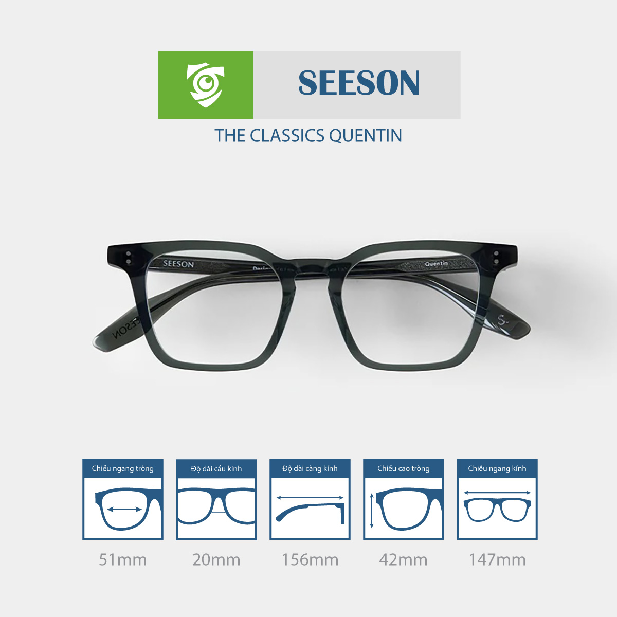 Gọng kính SEESON THE CLASSIC QUENTIN