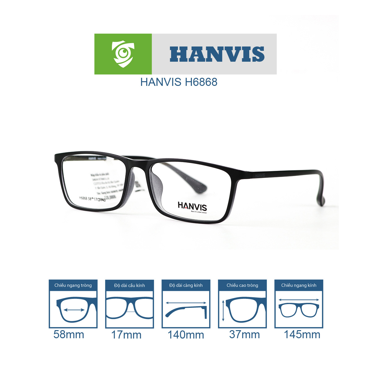 Gọng kính HANVIS H6868