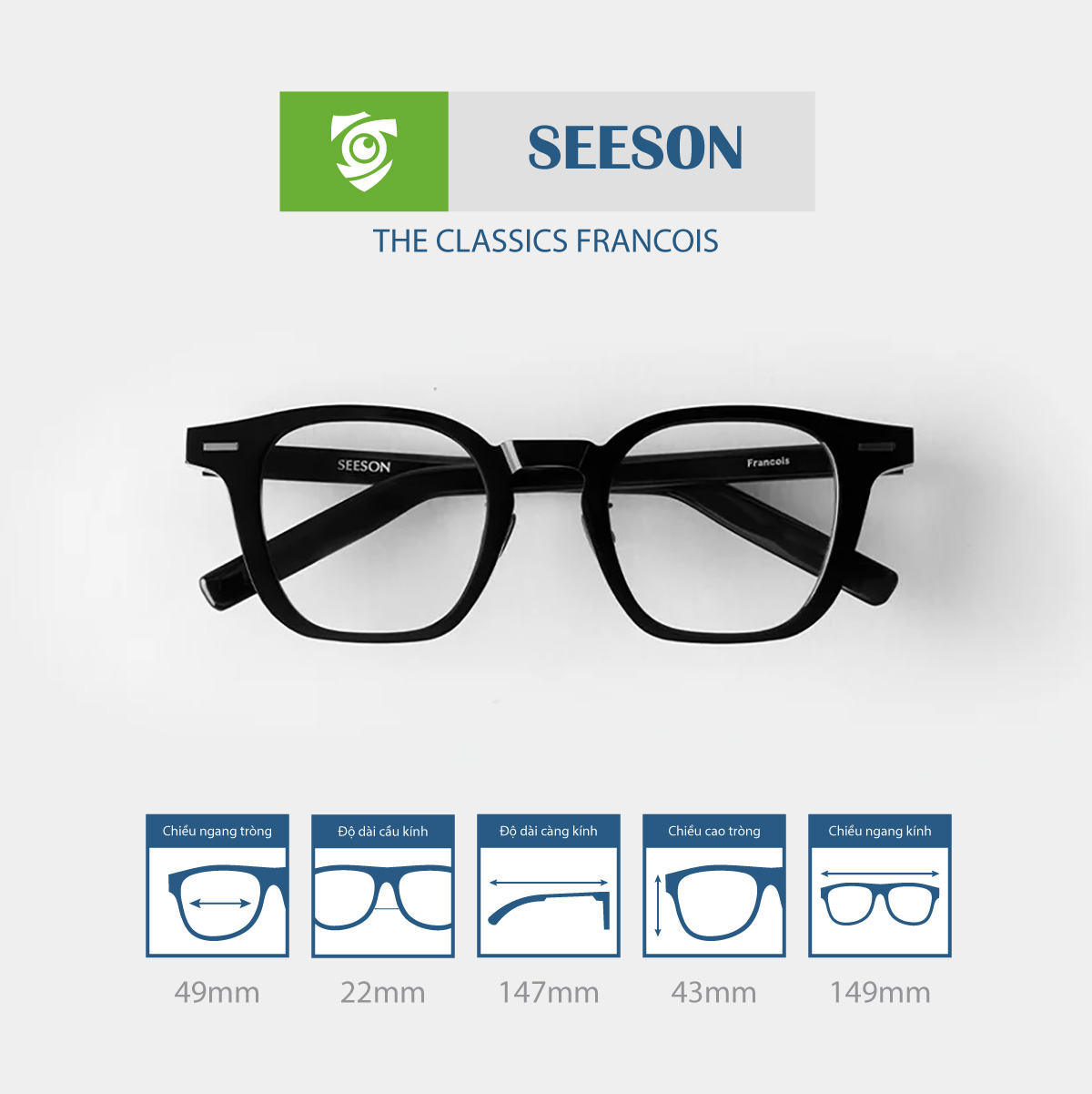 Gọng kính SEESON THE CLASSIC FRANCOIS