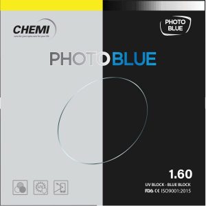 Tròng Kính CHEMI 1.60 ASP BLUE BLOCK UV420 SPIN PHOTOGREY SHMC 2