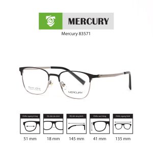 Gọng kính MERCURY 83571 - Đen bạc