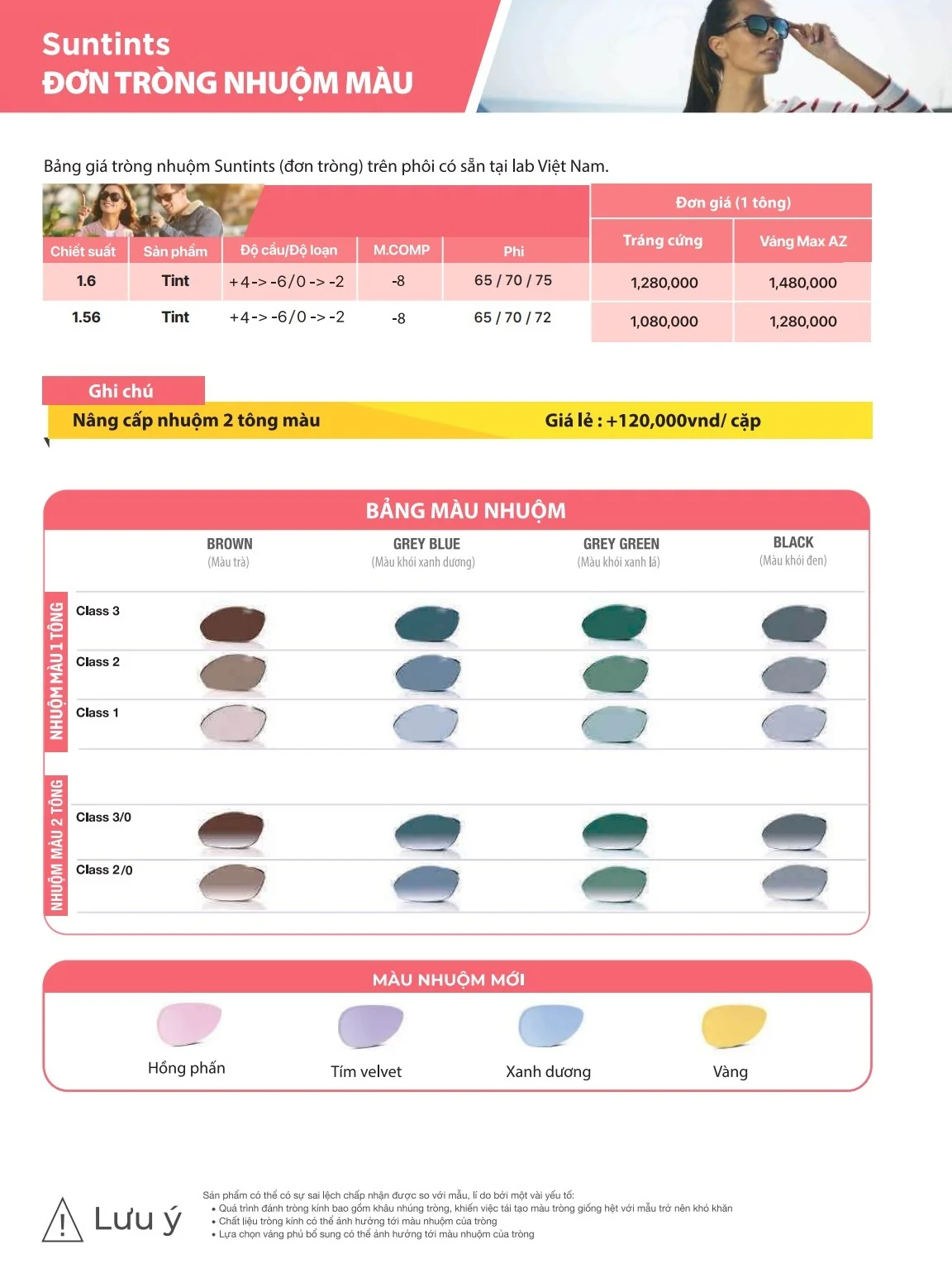 Tròng kính nhuộm màu Essilor Suntints