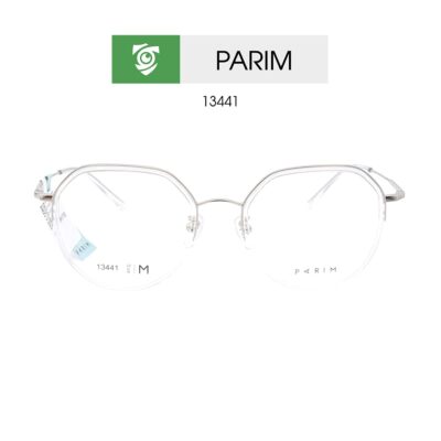 Gọng kính PARIM 13441 W1 - màu trắng trong - size M - kính gọng tròn - ảnh chụp mặt trước sản phẩm