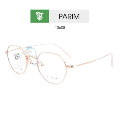 Gọng kính PARIM 13608DS K2 - màu vàng hồng - size M - hình chụp mặt bên sản phẩm