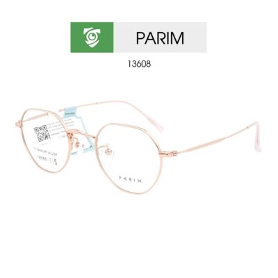 Gọng kính PARIM 13608S K2 - màu vàng hồng - size S - hình chụp mặt bên sản phẩm