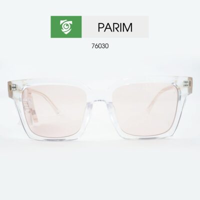 Kính mát PARIM 76030 W1R - màu Hồng Trắng - kiểu dáng vuông - hình chụp mặt trước sản phẩm