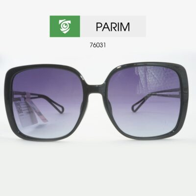 Kính mát PARIM 76031 B1R - màu đen bóng - kiểu dáng vuông to - hình chụp mặt trước sản phẩm
