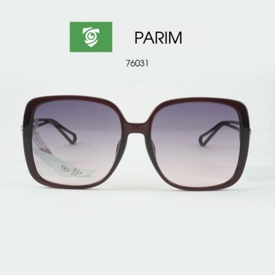 Kính mát PARIM 76031 R1R - màu đỏ rượu - kiểu dáng vuông to - hình chụp mặt trước sản phẩm