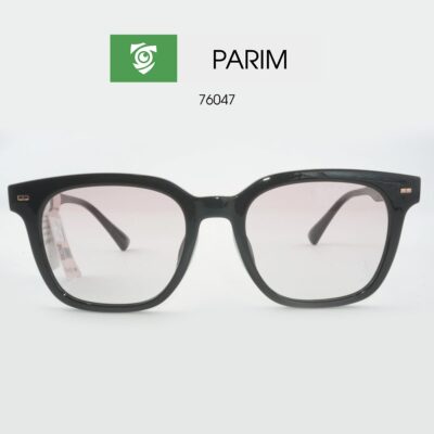 Kính mát PARIM 76047 B1RR - màu đen tròng hồng nhạt - kiểu dáng vuông - hình chụp mặt trước sản phẩm