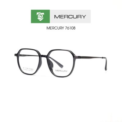 Gọng kính MERCURY 76108 CA17 - gọng kính đa giác - màu ĐEN BẠC - hình mặt BÊN sản phẩm