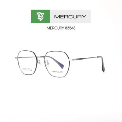 Gọng kính MERCURY LV83548 C2A - màu đen bạc - loại gọng kính đa giác - hình chụp mặt bên sản phẩm