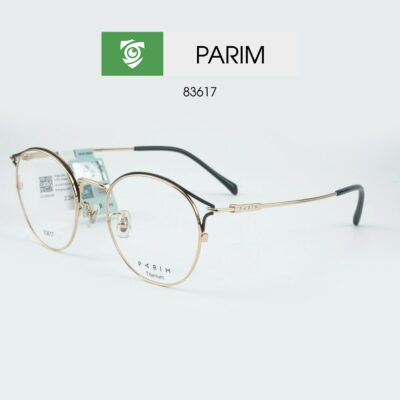 GỌNG kính PARIM 83617 B2, gọng tròng, màu đen viền vàng - ảnh chụp mặt bên sản phẩm