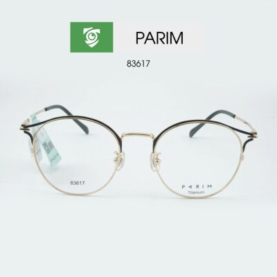 GỌNG kính PARIM 83617 B2, gọng tròng, màu đen viền vàng - ảnh chụp mặt trước sản phẩm