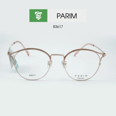 GỌNG kính PARIM 83617 P1, gọng tròng, màu vàng hồng - ảnh chụp mặt trước sản phẩm