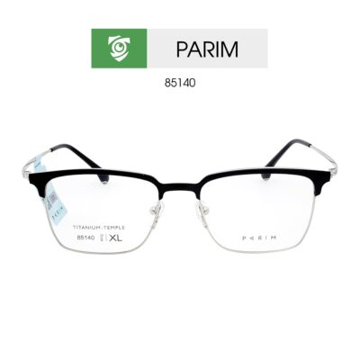 Gọng kính PARIM 85140 N1B - màu đen bóng - size XL - hình chụp mặt trước sản phẩm