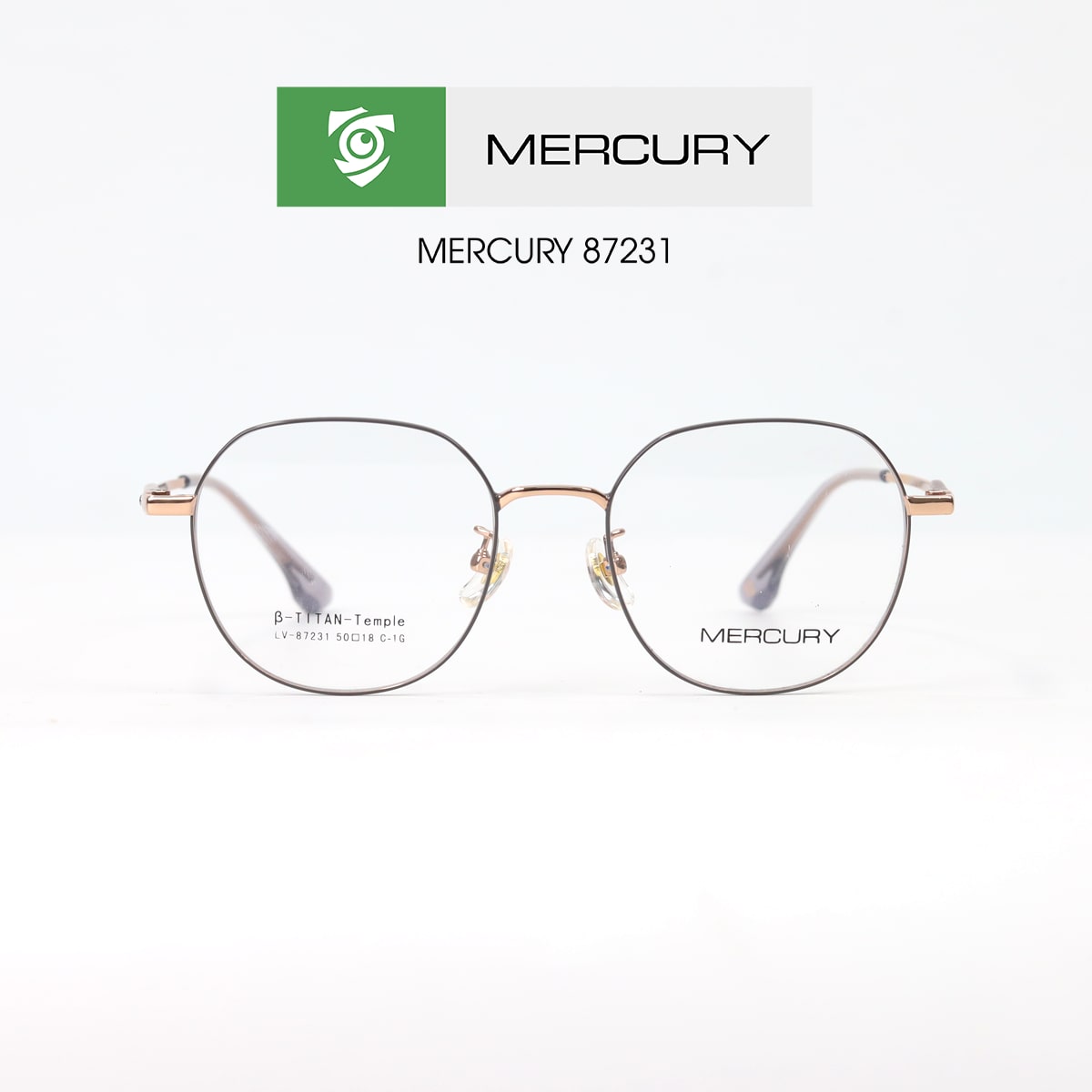 Gọng kính MERCURY LV87231 C1 - gọng kính oval - màu VÀNG - hình mặt trước sản phẩm