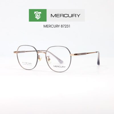 Gọng kính MERCURY LV87231 C1G - gọng kính oval - màu VÀNG viền nâu xám - hình mặt BÊN sản phẩm