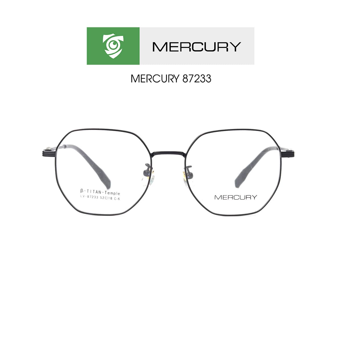 Gọng kính MERCURY 87278 C17 - gọng vuông LỚN - màu xám - hình mặt trước sản phẩm