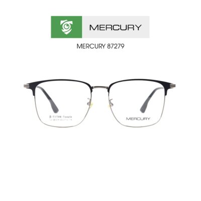 Gọng kính MERCURY LV87279 C17A - gọng vuông LỚN - màu ĐEN BẠC - hình mặt trước sản phẩm