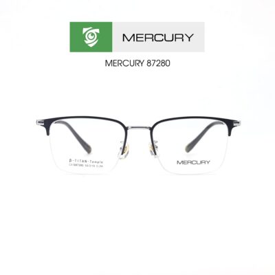 Gọng kính MERCURY LV87280 C2A - gọng kính chữ nhật - màu ĐEN bạc - hình mặt trước sản phẩm
