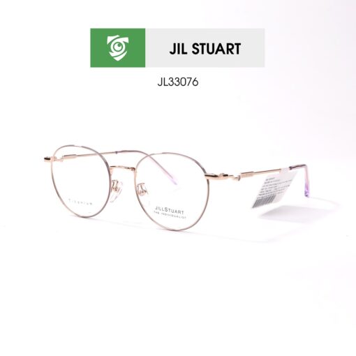 Gọng kính Jill Stuart JL33076 C01 - màu hồng - kính gọng oval - chất liệu titanium - hình chụp mặt bên sản phẩm