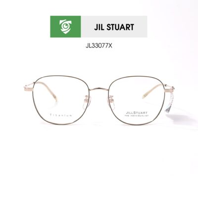 Gọng kính Jill Stuart JL33077X C02 - màu vàng - kính gọng oval - chất liệu titanium - hình chụp mặt trước sản phẩm