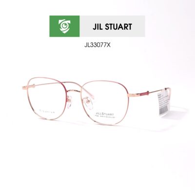 Gọng kính Jill Stuart JL33077X C04 - màu hồng - kính gọng oval - chất liệu titanium - hình chụp mặt bên sản phẩm