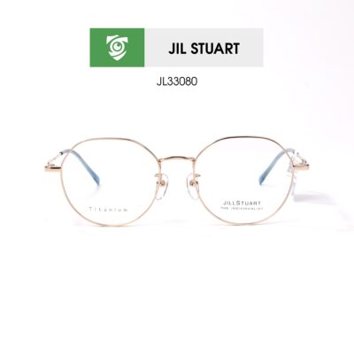 Gọng kính Jill Stuart JL33080 C03 - màu vàng xanh - kính gọng đa giác tròn- chất liệu titanium - hình chụp mặt trước sản phẩm