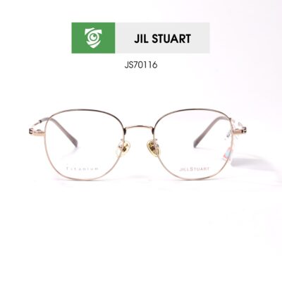 Gọng kính Jill Stuart JS70116 C02 - màu đen vàng - kính gọng oval - chất liệu titanium - hình chụp mặt trước sản phẩm