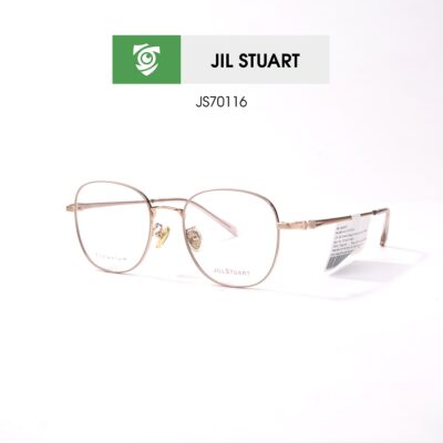 Gọng kính Jill Stuart JS70116 C03 - màu vàng nhạt - kính gọng oval - chất liệu titanium - hình chụp mặt bên sản phẩm