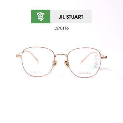 Gọng kính Jill Stuart JS70116 C04 - màu hồng - kính gọng oval - chất liệu titanium - hình chụp mặt trước sản phẩm