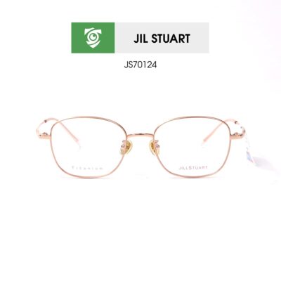 Gọng kính Jill Stuart JS70124 C01 - màu hồng - kính gọng oval - chất liệu titanium - hình chụp mặt trước sản phẩm