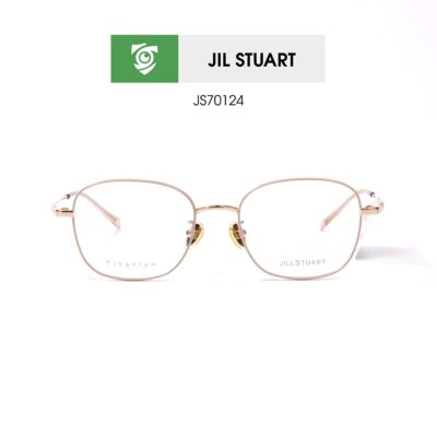 Gọng kính Jill Stuart JS70124 C02 - màu vàng - kính gọng oval - chất liệu titanium - hình chụp mặt trước sản phẩm