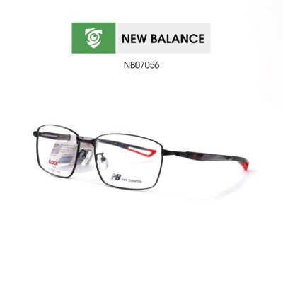 Gọng kính New Balance NB07056 C1 - màu đen - gọng kính chữ nhật - hình chụp mặt nghiêng sản phẩm