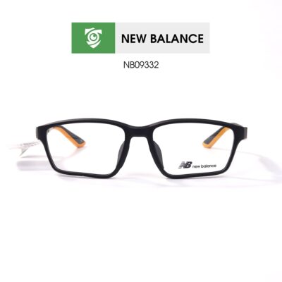 Gọng New Balance NB09332 C01 - màu đen - gọng kính chữ nhật - ảnh mặt trước sản phẩm