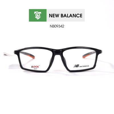 Gọng New Balance NB09342 C04 - màu đen bóng - gọng kính chữ nhật - ảnh chụp mặt trước sản phẩm