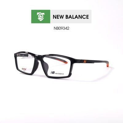 Gọng New Balance NB09342 C04 - màu đen bóng - gọng kính chữ nhật - ảnh chụp mặt bên sản phẩm