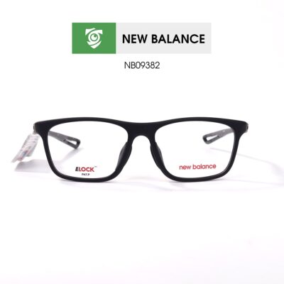 Gọng kính New Balance NB09382 C05 - màu đen nhám - khung kính chữ nhật - hình chụp mặt trước sản phẩm