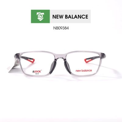 Gọng kính New Balance NB09384 C02 - màu xám nhạt - khung kính chữ nhật - hình chụp mặt trước sản phẩm