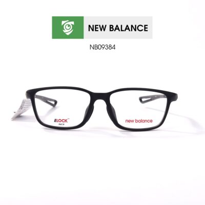 Gọng kính New Balance NB09384 C05 - màu đen nhám - khung kính chữ nhật - hình chụp mặt trước sản phẩm